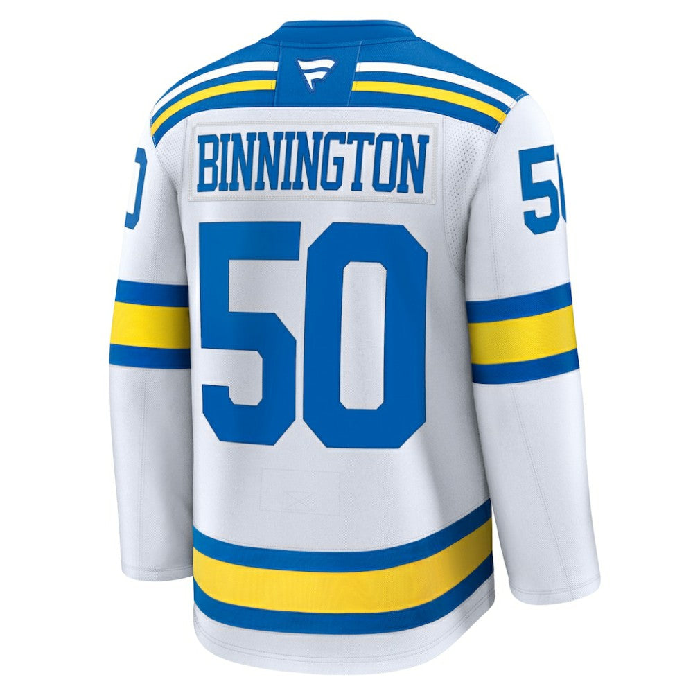 Jordan Binnington St. Louis Blues Fanatics Away Premium Player Jersey - White - NHL