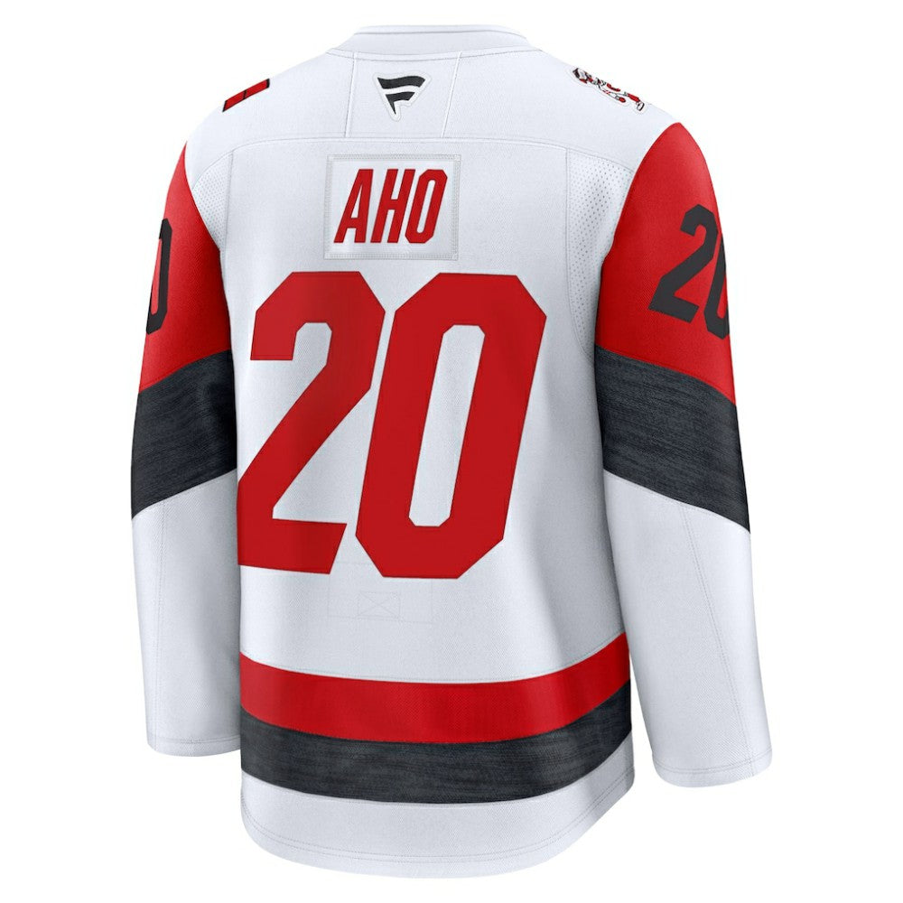 Sebastian Aho Carolina Hurricanes Fanatics Away Premium Jersey - White - NHL