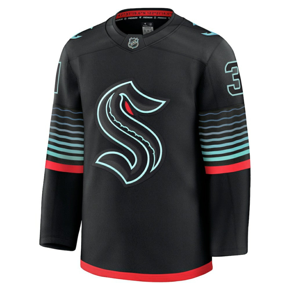 Philipp Grubauer Seattle Kraken Fanatics Alternate Premium Player Jersey - Black - NHL