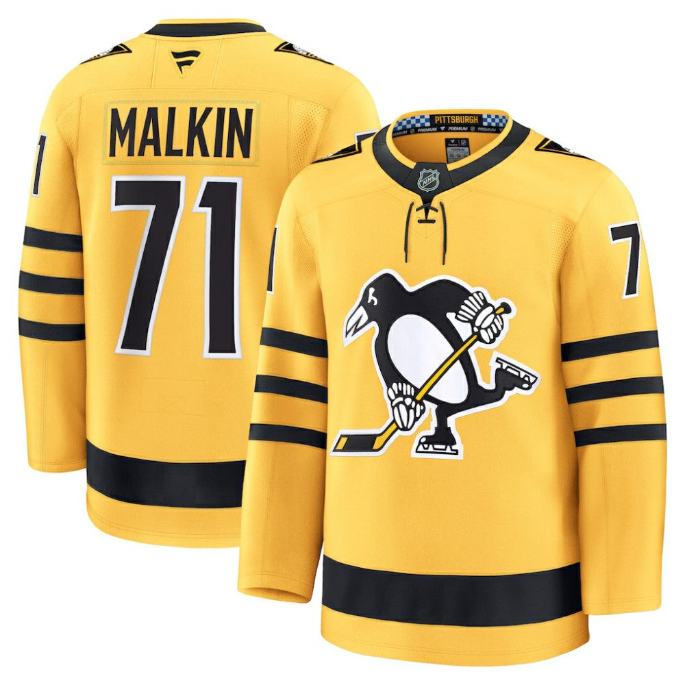 Evgeni Malkin Pittsburgh Penguins Fanatics Alternate Premium Player Jersey - Gold - NHL