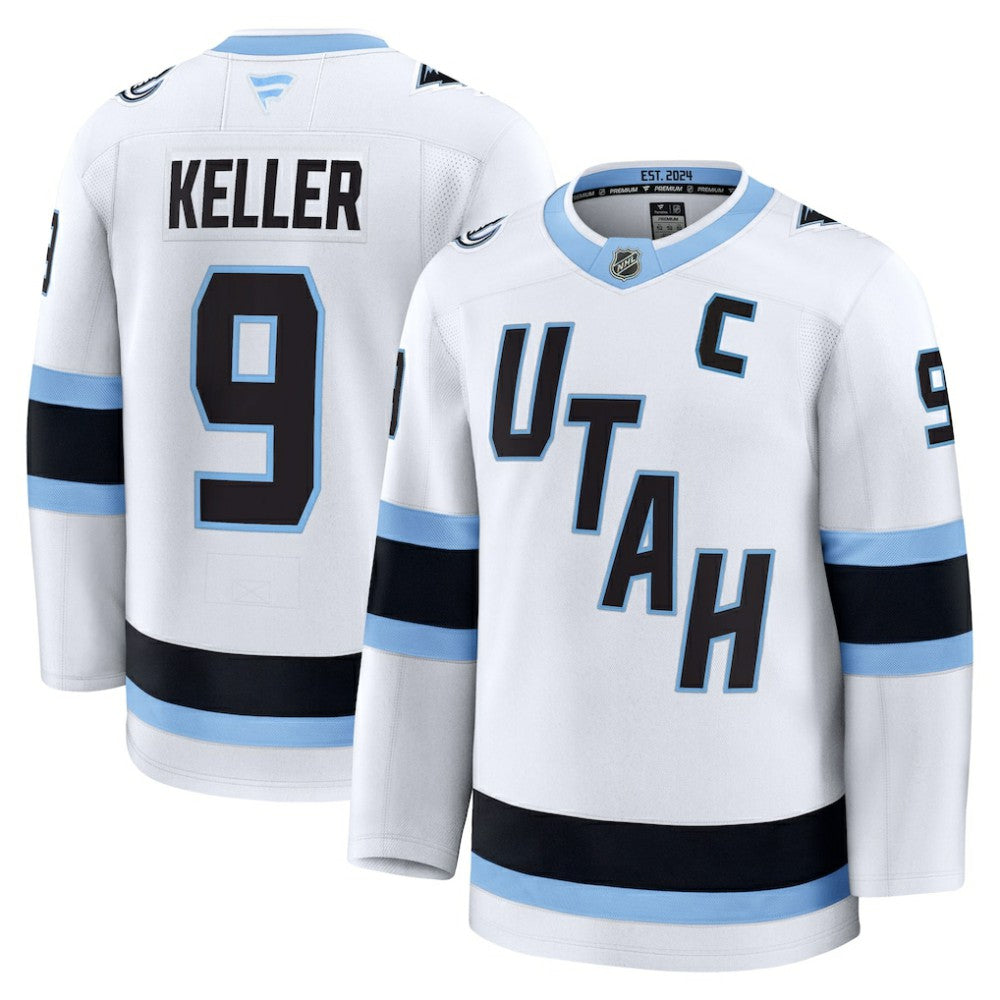Clayton Keller Utah Mammoth Fanatics Away Premium Player Jersey - White - NHL