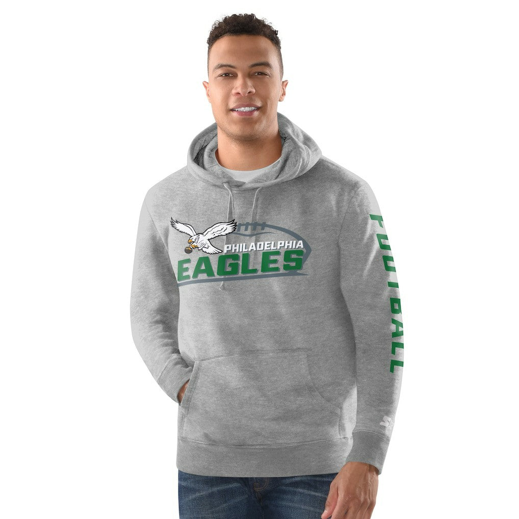 Philadelphia Eagles Starter Vintage Pullover Hoodie Heather Gray | NFL