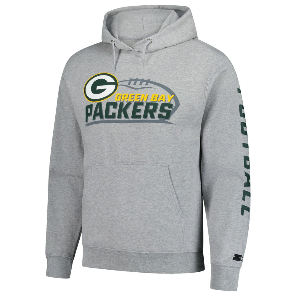 Green Bay Packers Starter Vintage Pullover Hoodie Heather Gray | NFL