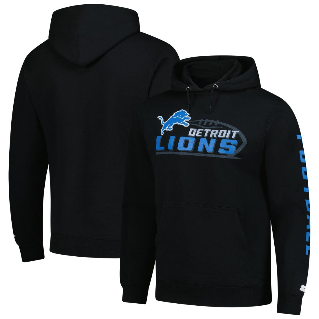 Detroit Lions Starter Vintage Pullover Hoodie Black | NFL