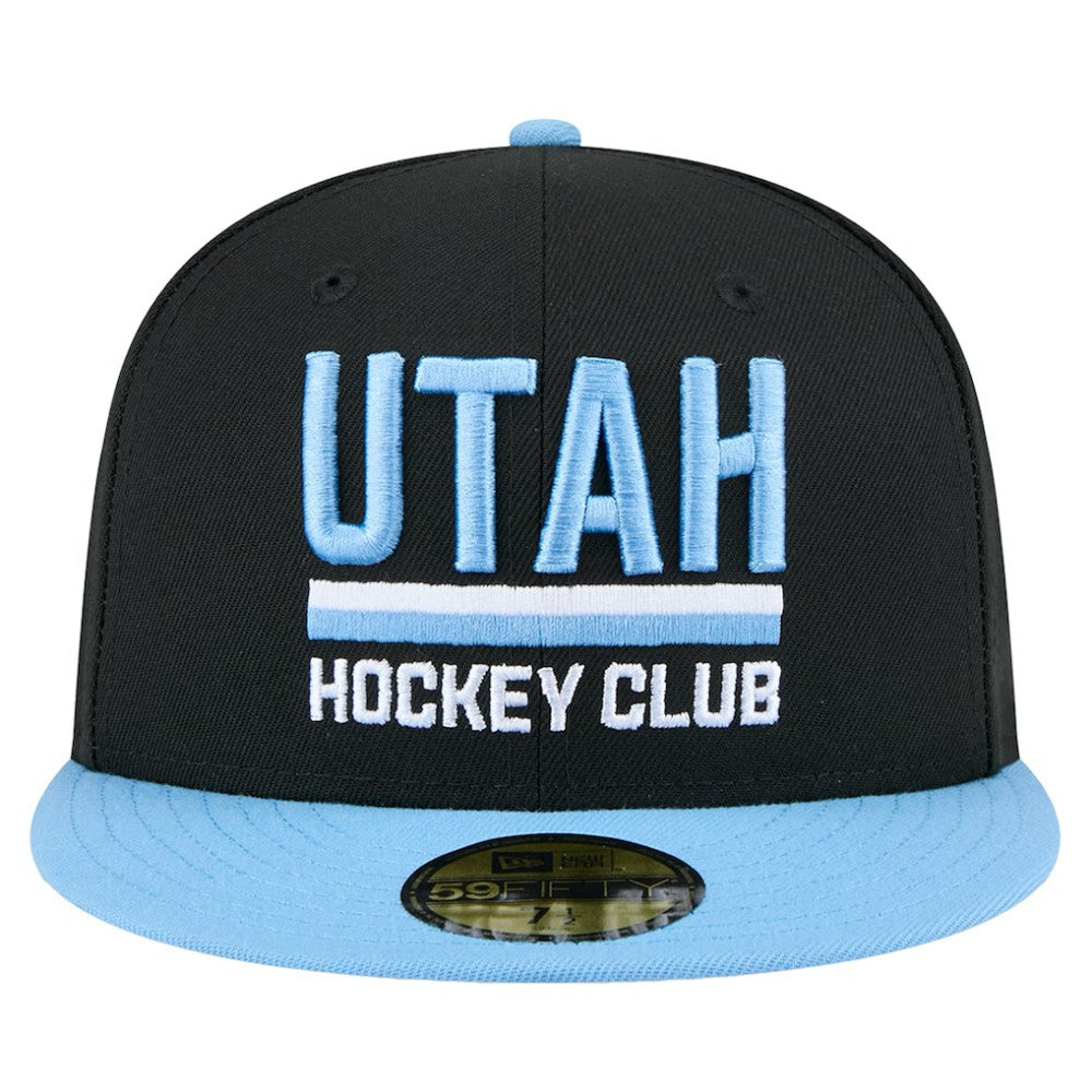 Utah Mammoth New Era Lockup 1st Season 59FIFTY Fitted Hat - Black/Light Blue - NHL