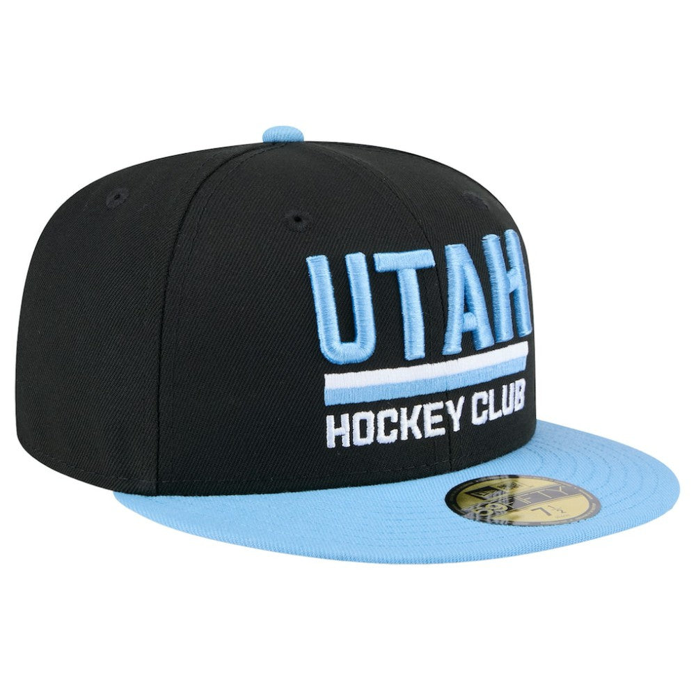 Utah Mammoth New Era Lockup 1st Season 59FIFTY Fitted Hat - Black/Light Blue - NHL