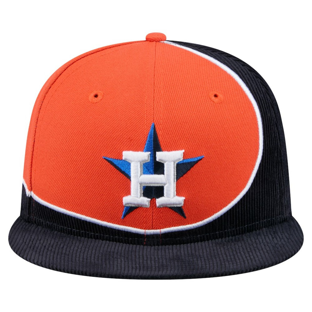 Houston Astros New Era Retro Split Corduroy Snapback Hat - MLB