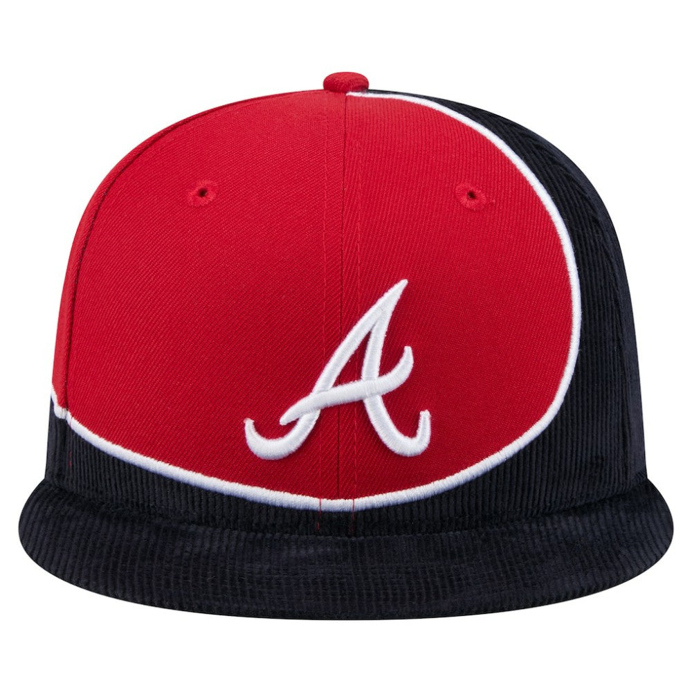 Atlanta Braves New Era Retro Split Corduroy Snapback Hat - MLB