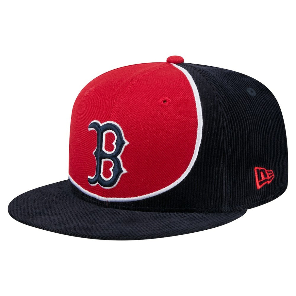 Boston Red Sox New Era Retro Split Corduroy Snapback Hat - MLB