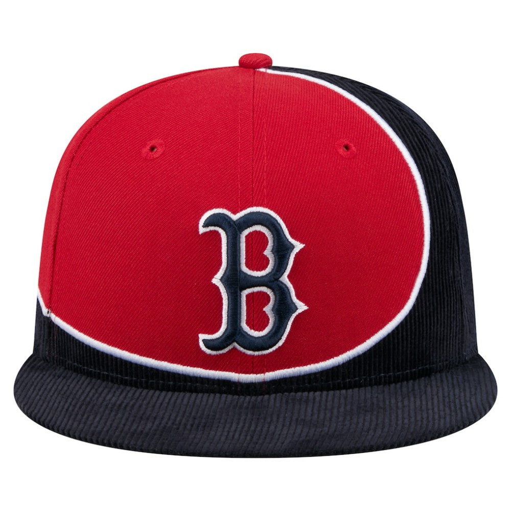 Boston Red Sox New Era Retro Split Corduroy Snapback Hat - MLB