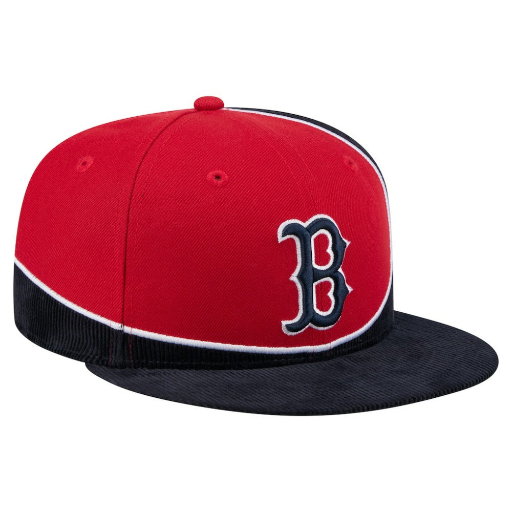 Boston Red Sox New Era Retro Split Corduroy Snapback Hat - MLB