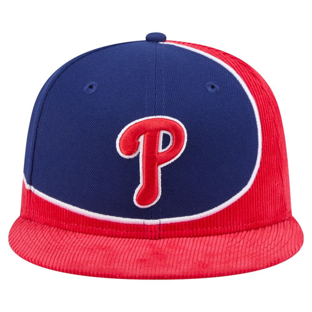 Philadelphia Phillies New Era Retro Split Corduroy Snapback Hat - MLB