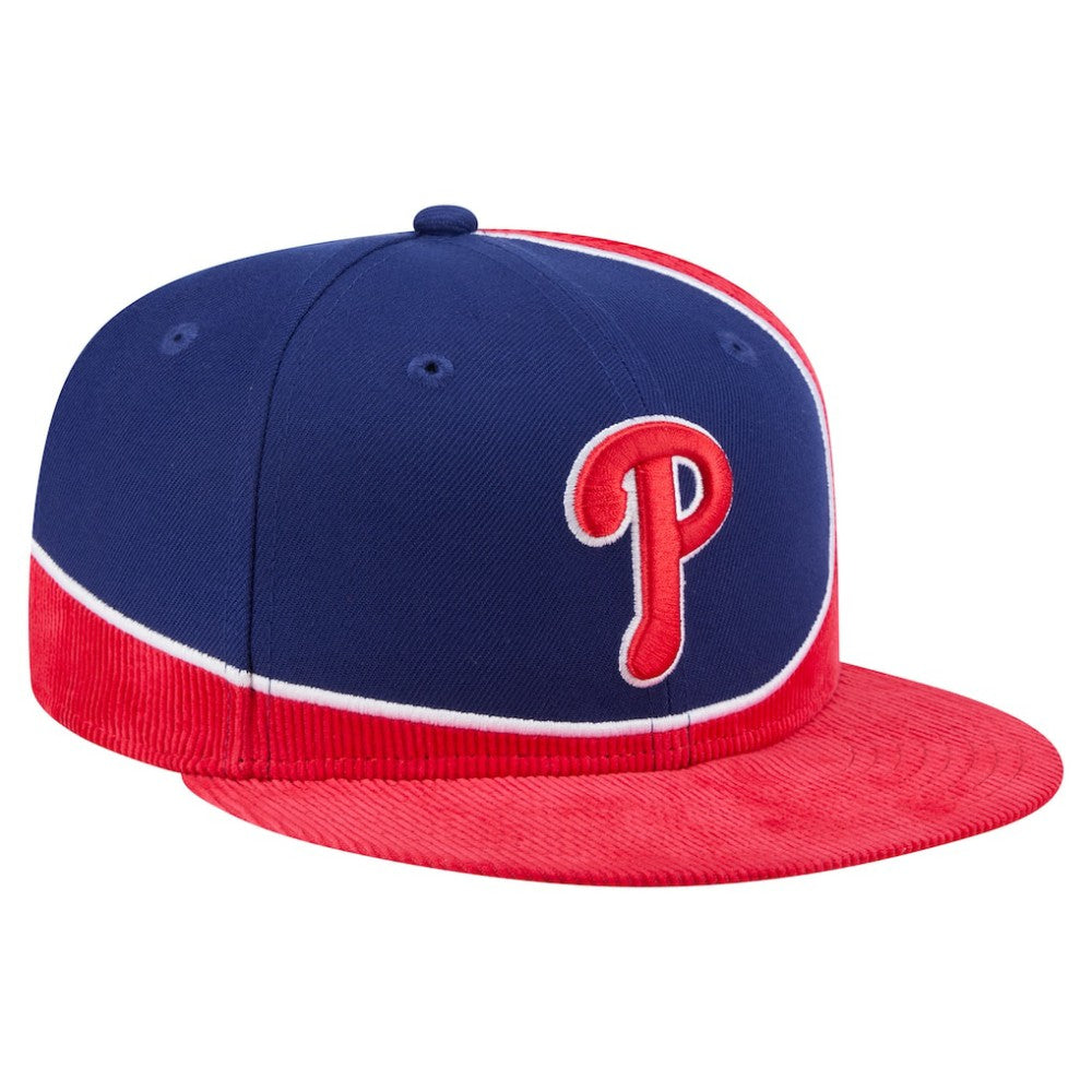 Philadelphia Phillies New Era Retro Split Corduroy Snapback Hat - MLB
