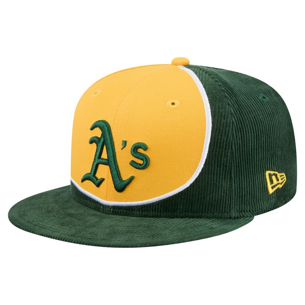 Athletics New Era Retro Split Corduroy Snapback Hat - MLB