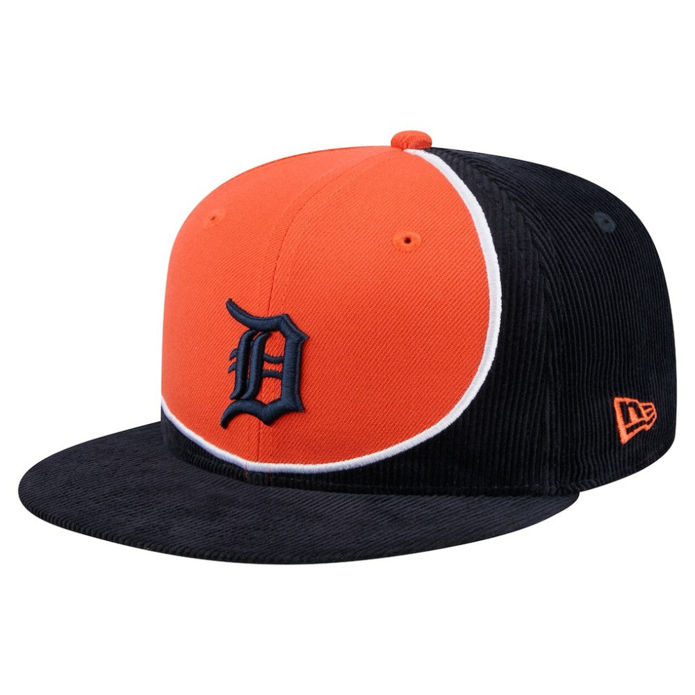 Detroit Tigers New Era Retro Split Corduroy Snapback Hat - MLB