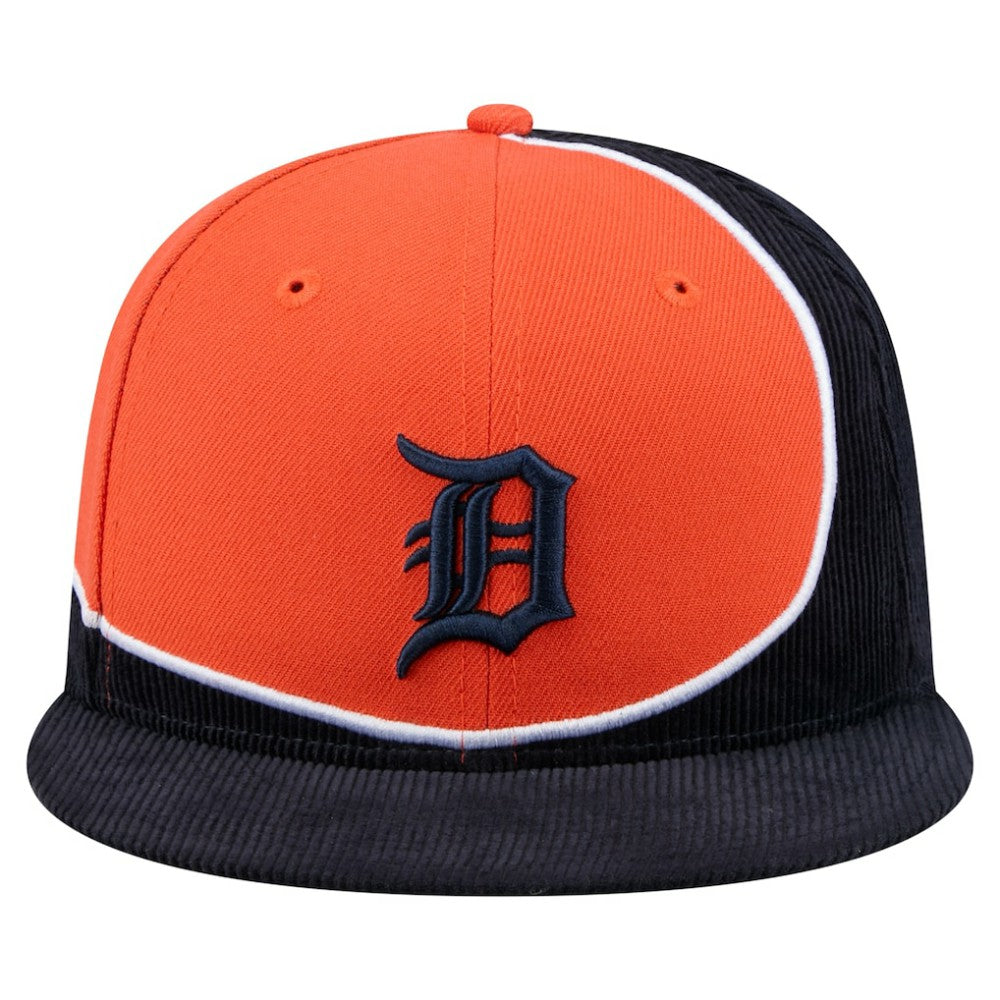 Detroit Tigers New Era Retro Split Corduroy Snapback Hat - MLB