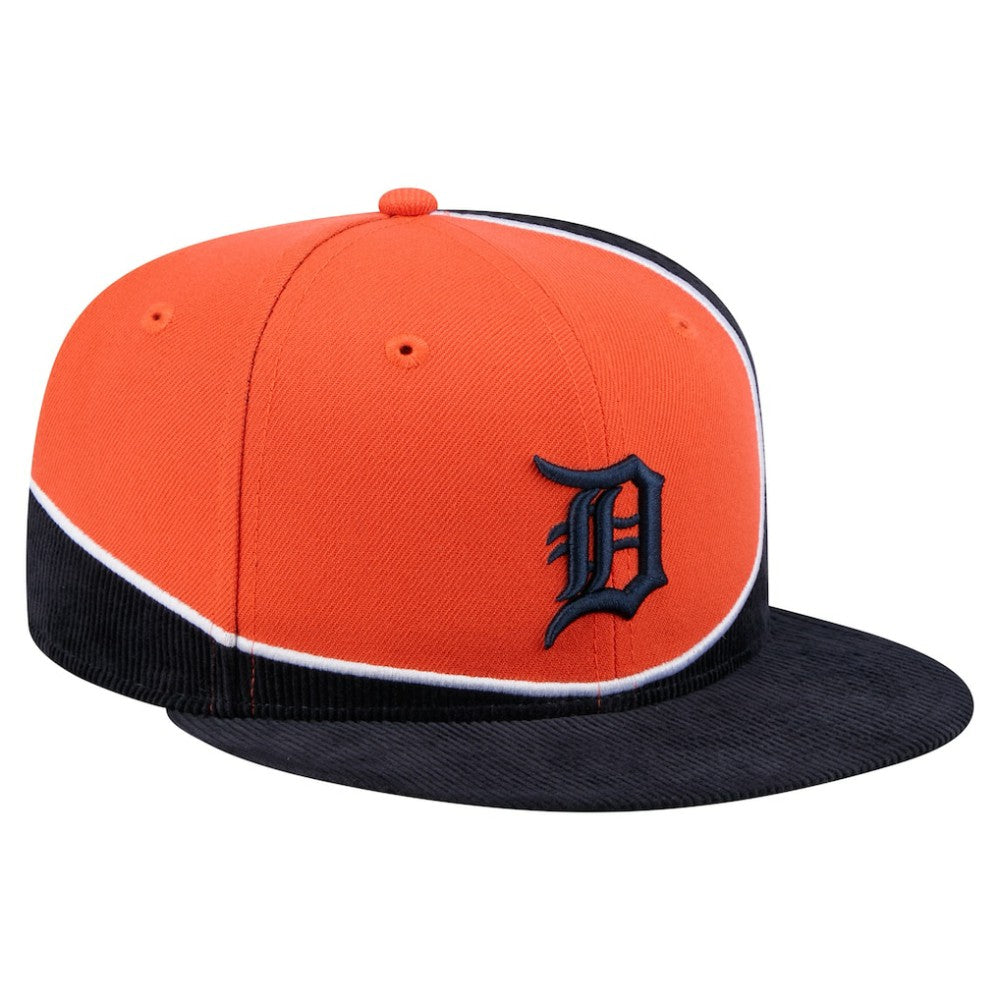 Detroit Tigers New Era Retro Split Corduroy Snapback Hat - MLB