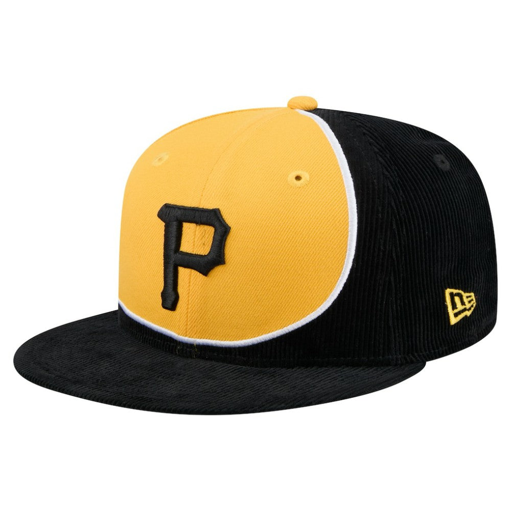 Pittsburgh Pirates New Era Retro Split Corduroy Snapback Hat - MLB