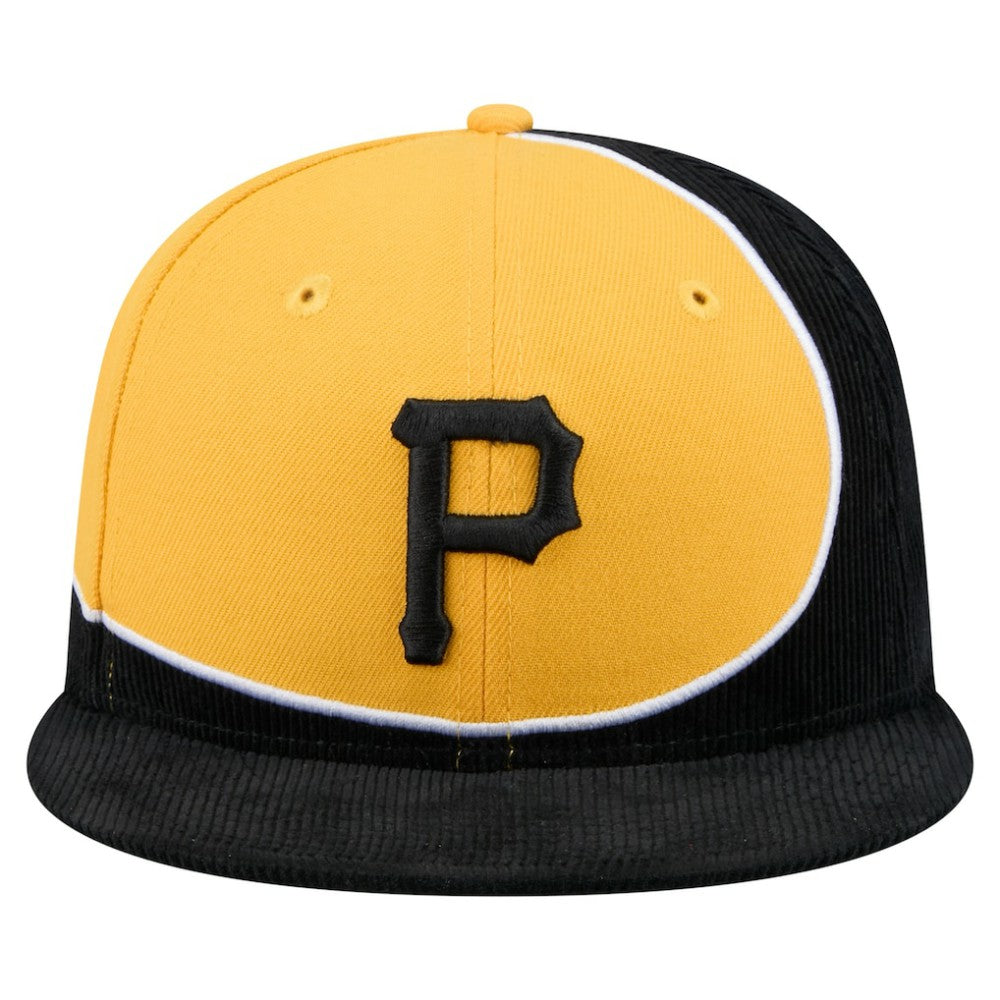 Pittsburgh Pirates New Era Retro Split Corduroy Snapback Hat - MLB