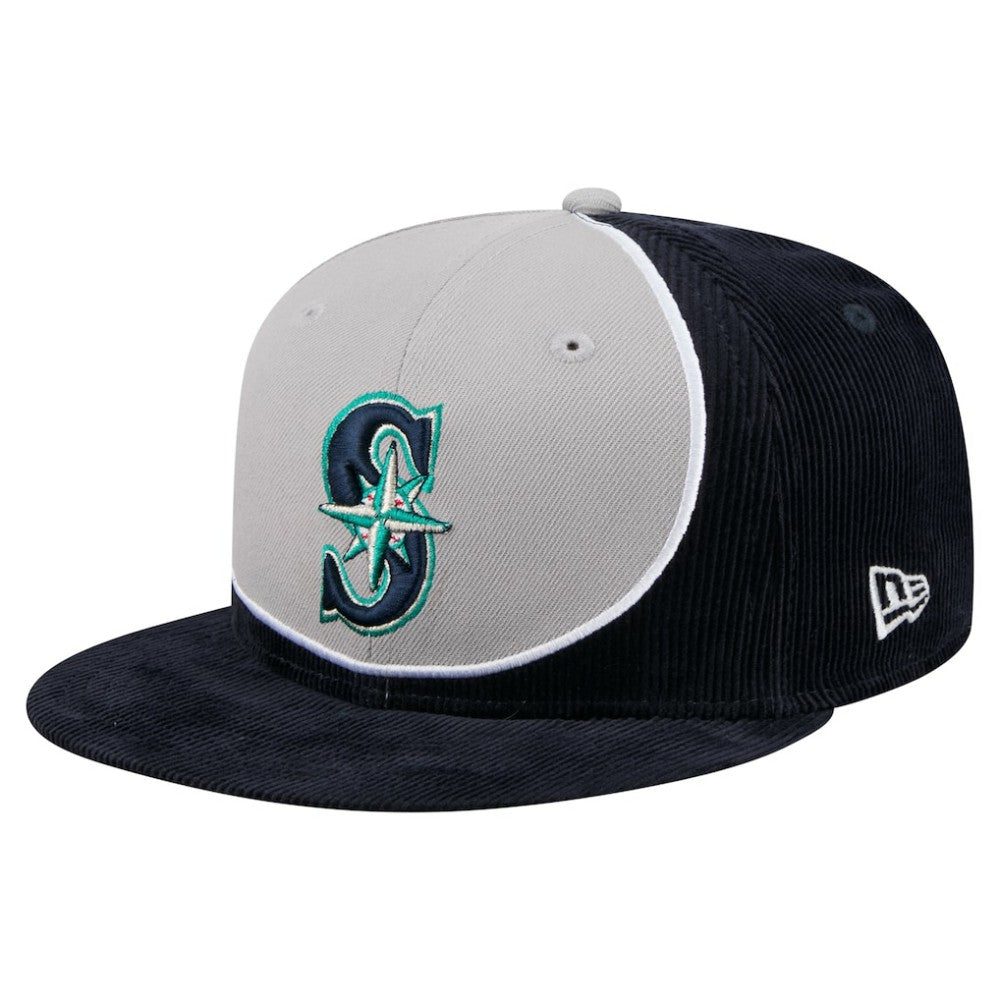 Seattle Mariners New Era Retro Split Corduroy Snapback Hat - MLB