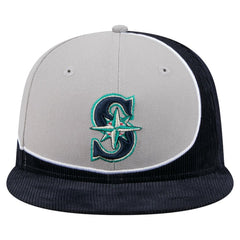 Seattle Mariners New Era Retro Split Corduroy Snapback Hat - MLB