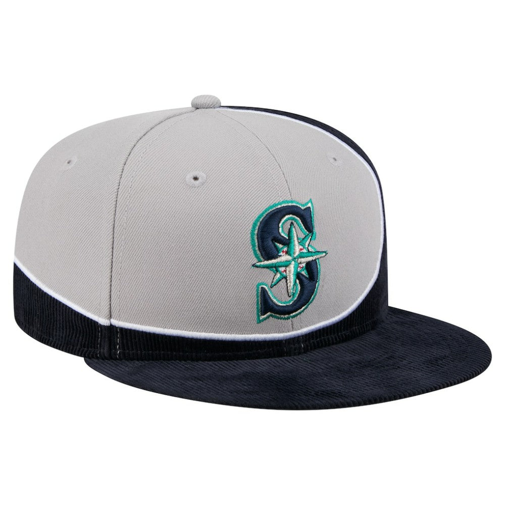 Seattle Mariners New Era Retro Split Corduroy Snapback Hat - MLB