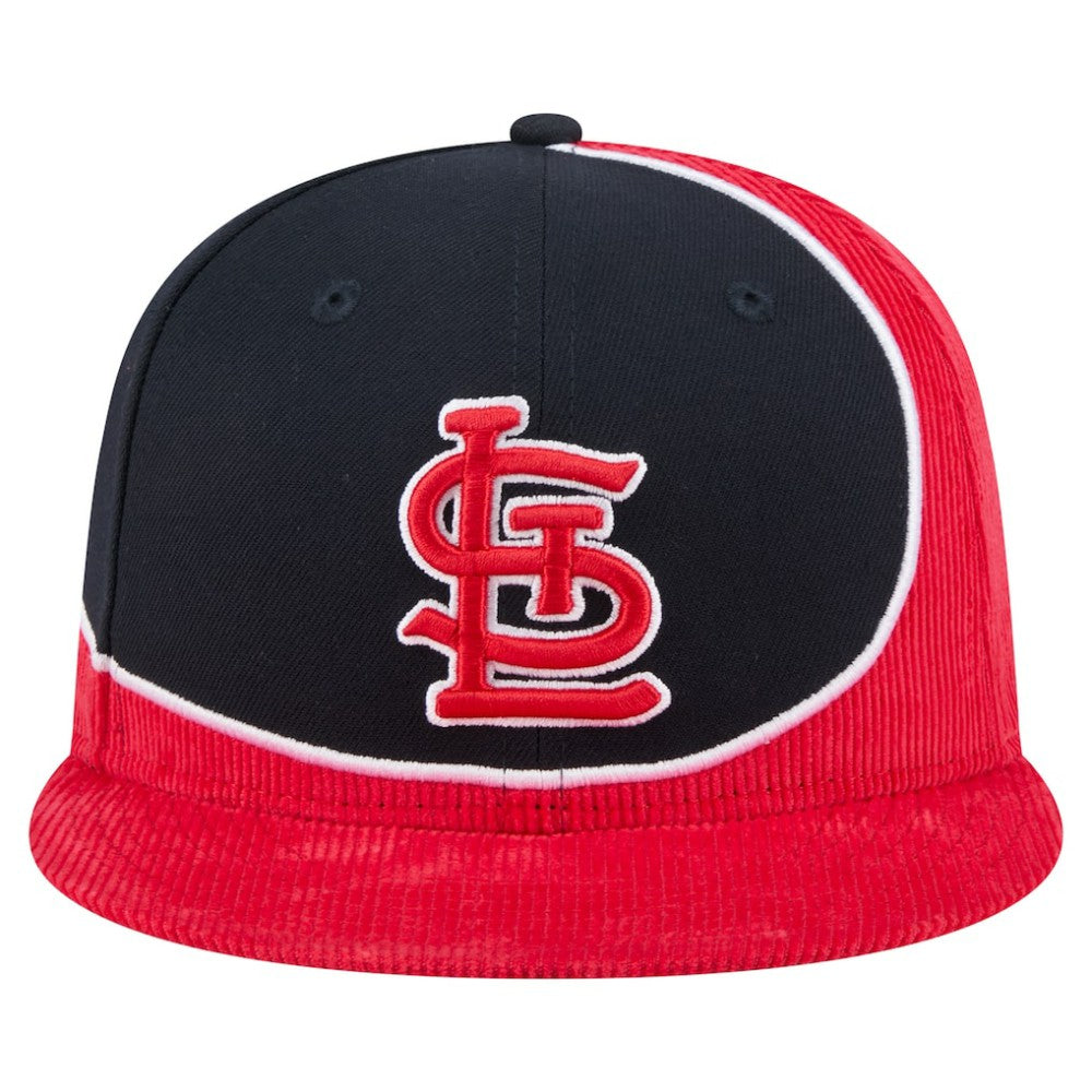 St. Louis Cardinals New Era Retro Split Corduroy Snapback Hat - MLB