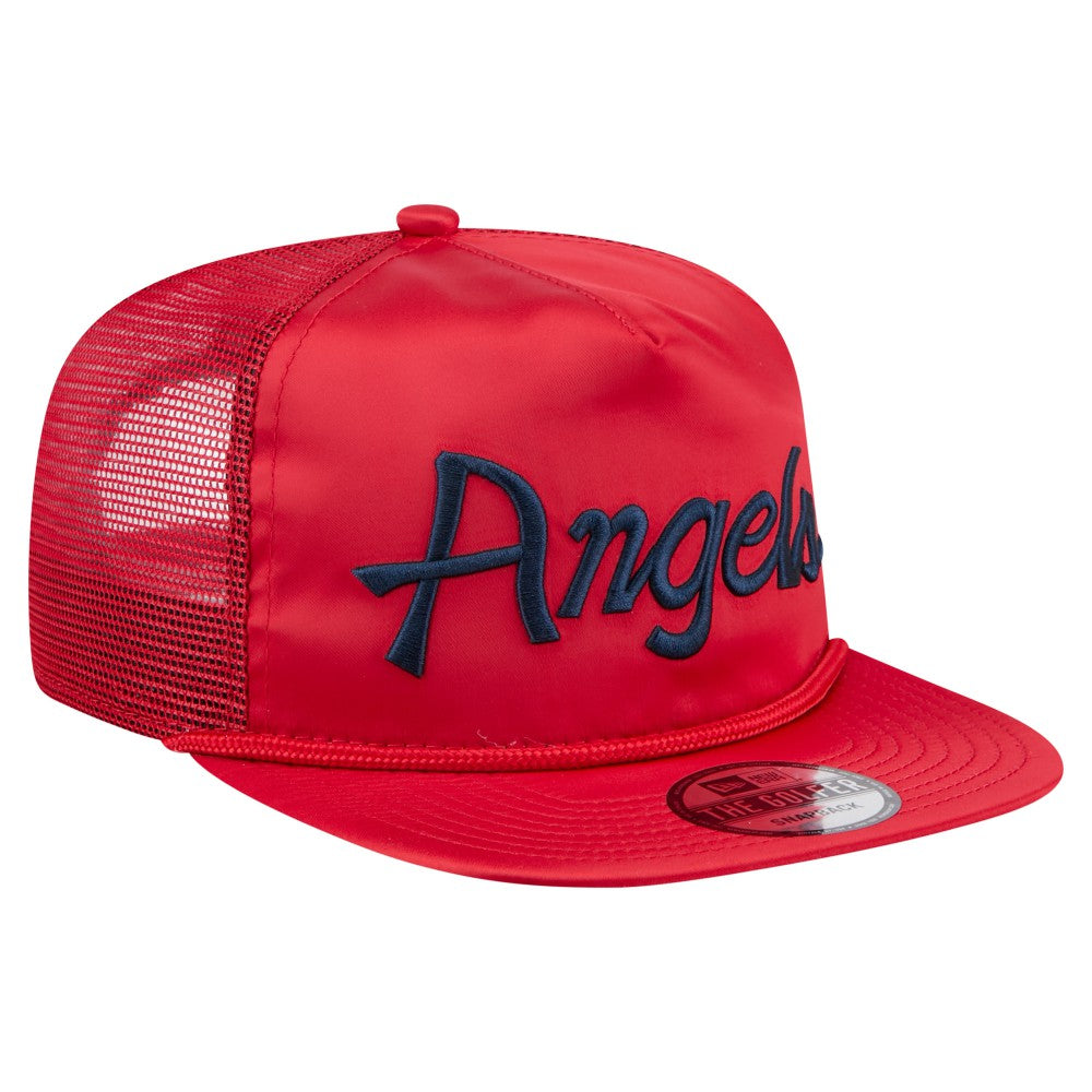 Los Angeles Angels New Era Retro Satin Script Golfer Adjustable Hat - MLB