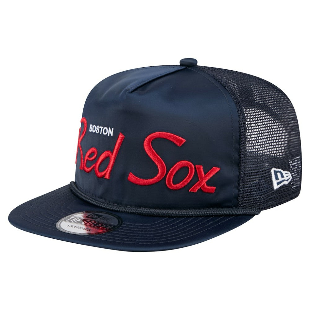 Boston Red Sox New Era Retro Satin Script Golfer Adjustable Hat - MLB