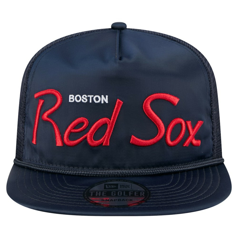 Boston Red Sox New Era Retro Satin Script Golfer Adjustable Hat - MLB