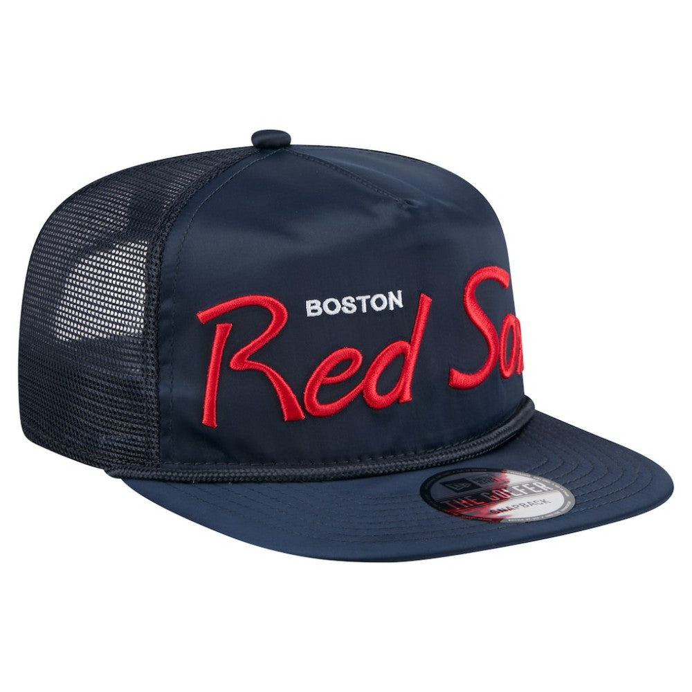 Boston Red Sox New Era Retro Satin Script Golfer Adjustable Hat - MLB