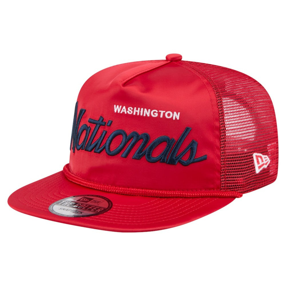 Washington Nationals New Era Retro Satin Script Golfer Adjustable Hat - MLB