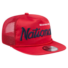 Washington Nationals New Era Retro Satin Script Golfer Adjustable Hat - MLB