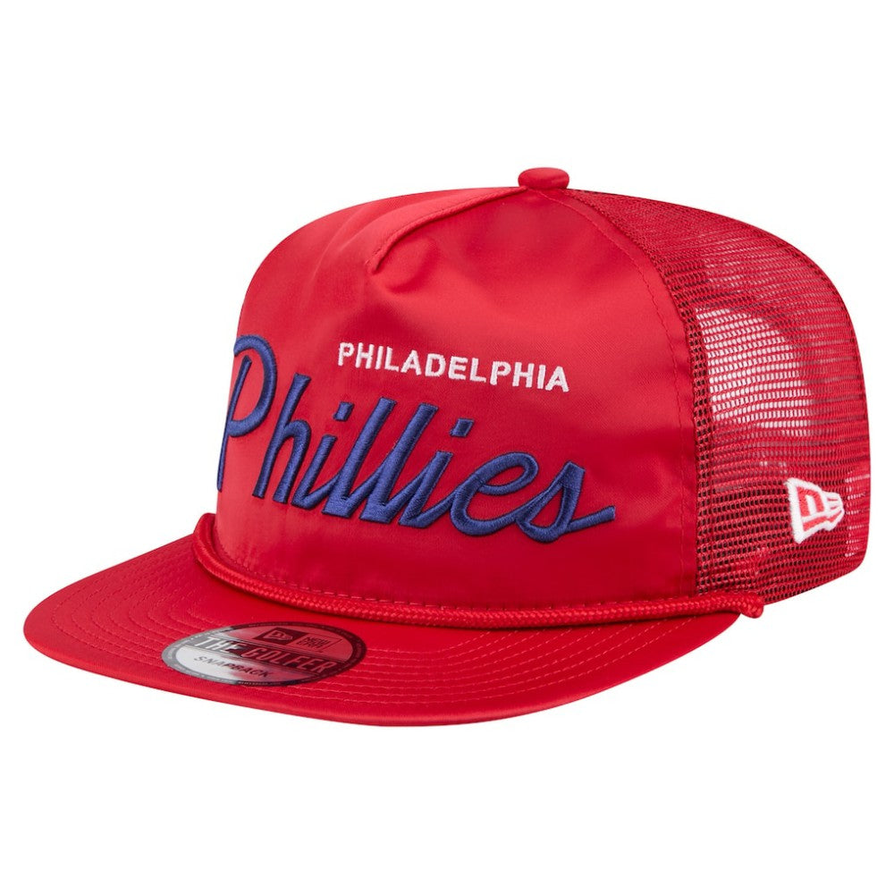Philadelphia Phillies New Era Retro Satin Script Golfer Adjustable Hat - MLB