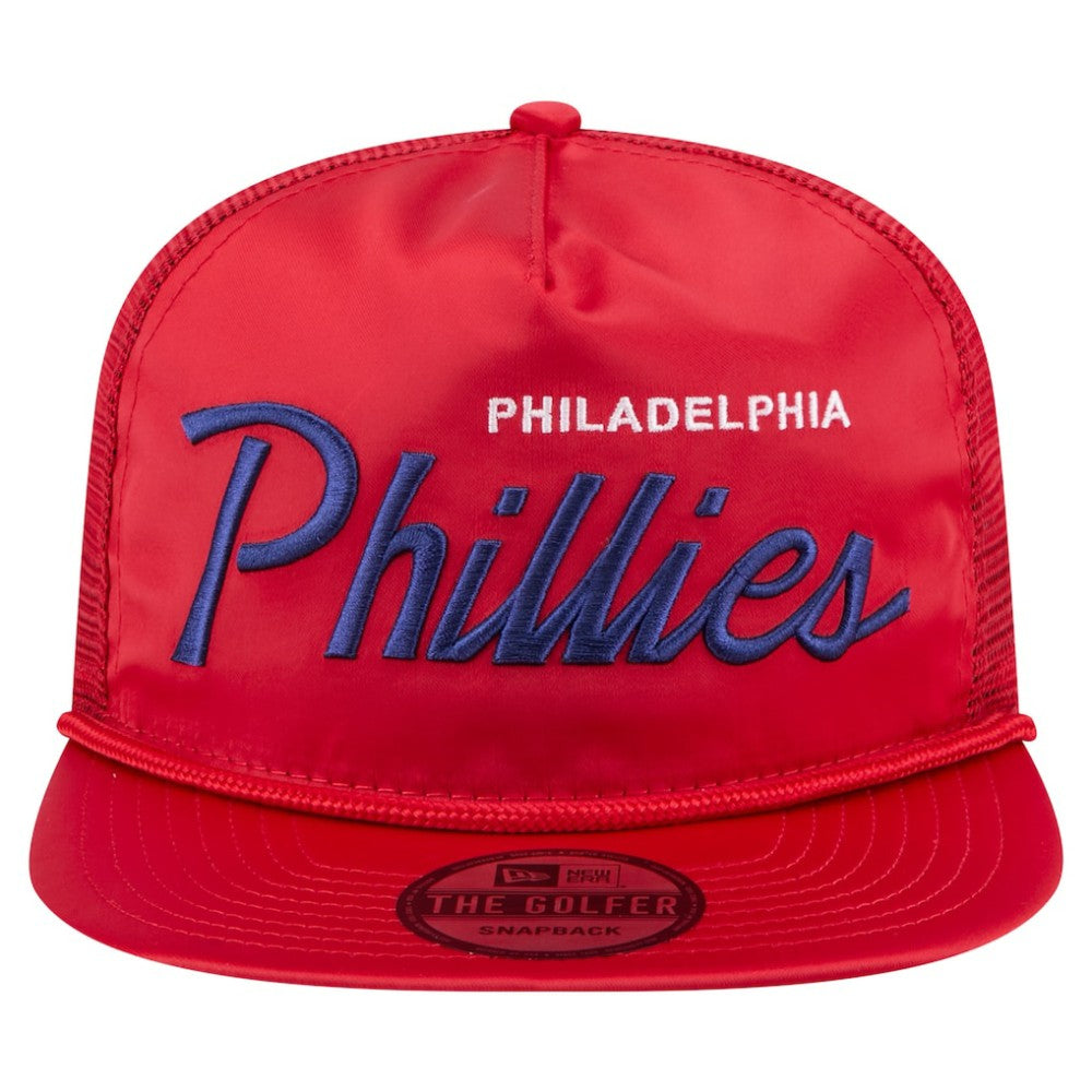 Philadelphia Phillies New Era Retro Satin Script Golfer Adjustable Hat - MLB