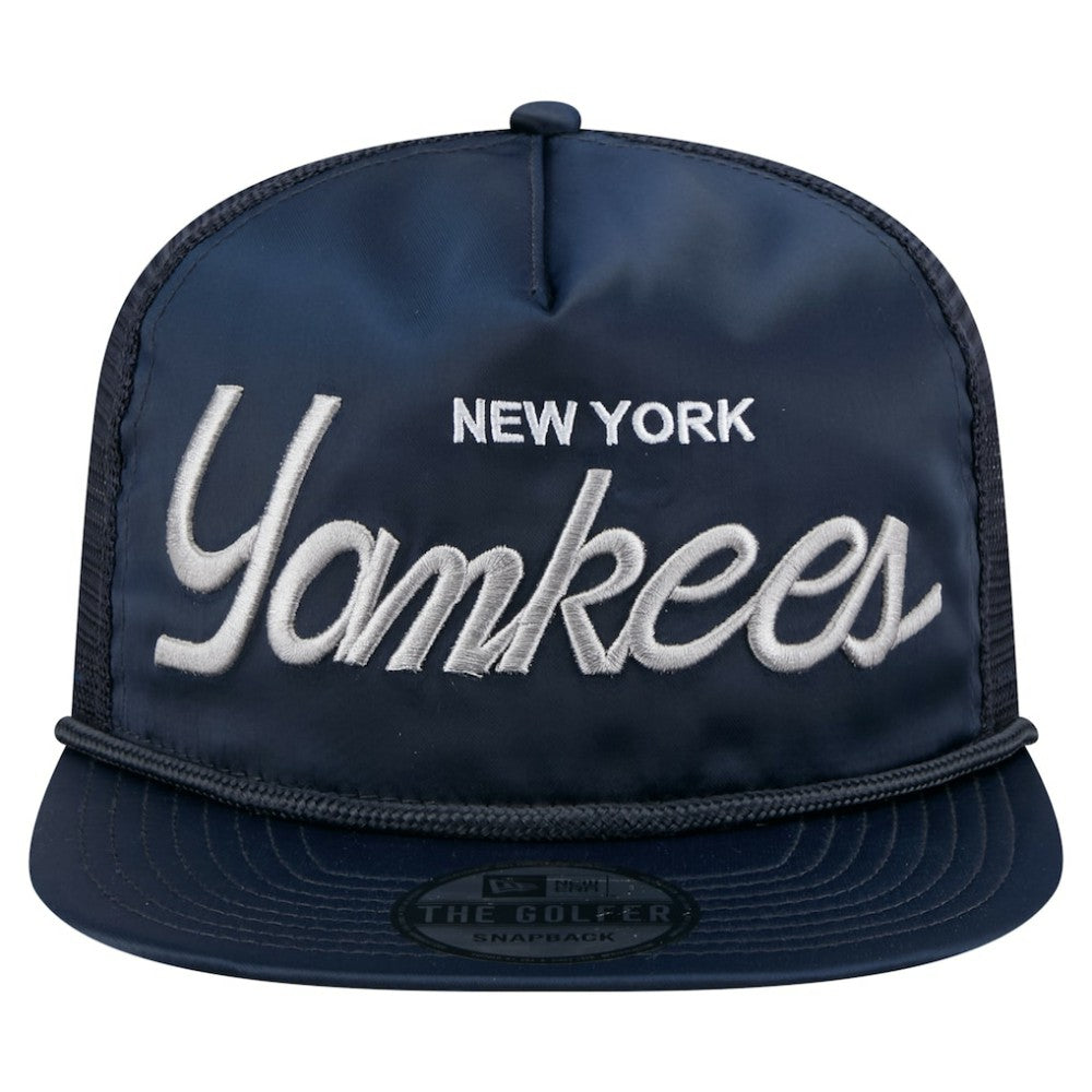 New York Yankees New Era Retro Satin Script Golfer Adjustable Hat - MLB