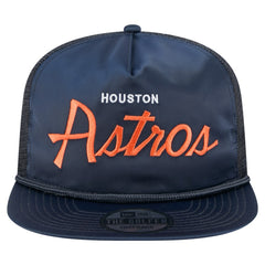 Houston Astros New Era Retro Satin Script Golfer Adjustable Hat - MLB