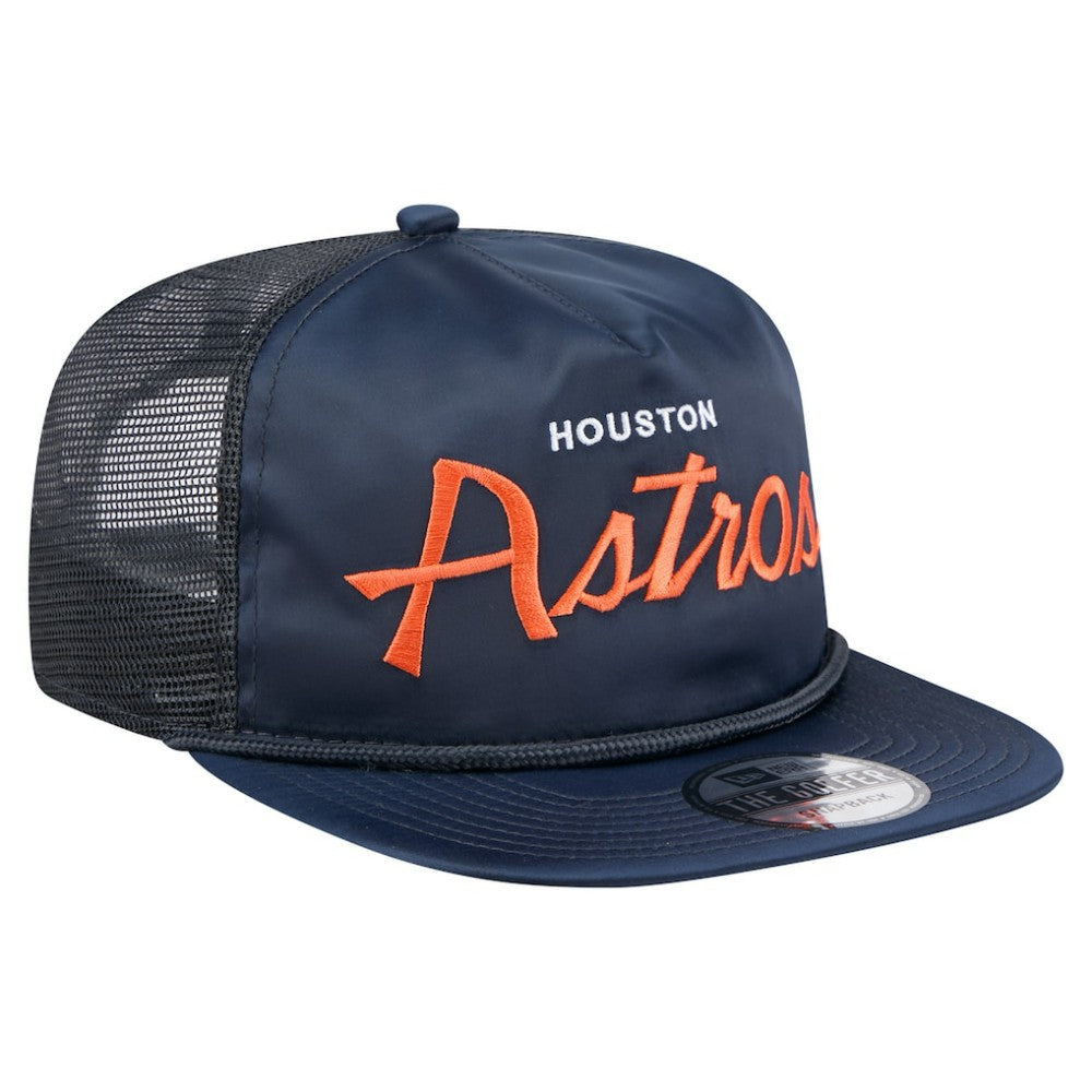 Houston Astros New Era Retro Satin Script Golfer Adjustable Hat - MLB