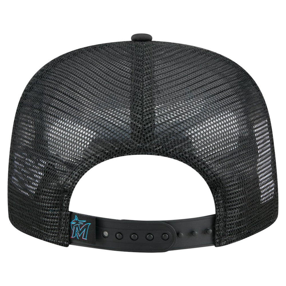 Miami Marlins New Era Retro Satin Script Golfer Adjustable Hat - MLB