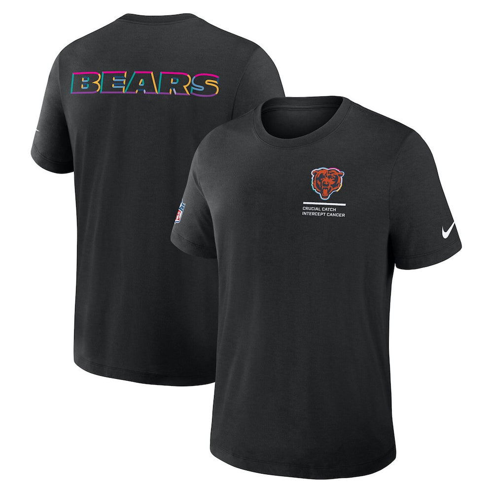 Chicago Bears Tall 2025 NFL Crucial Catch Tri-Blend Dri-FIT T-Shirt Black | Nike for Sale