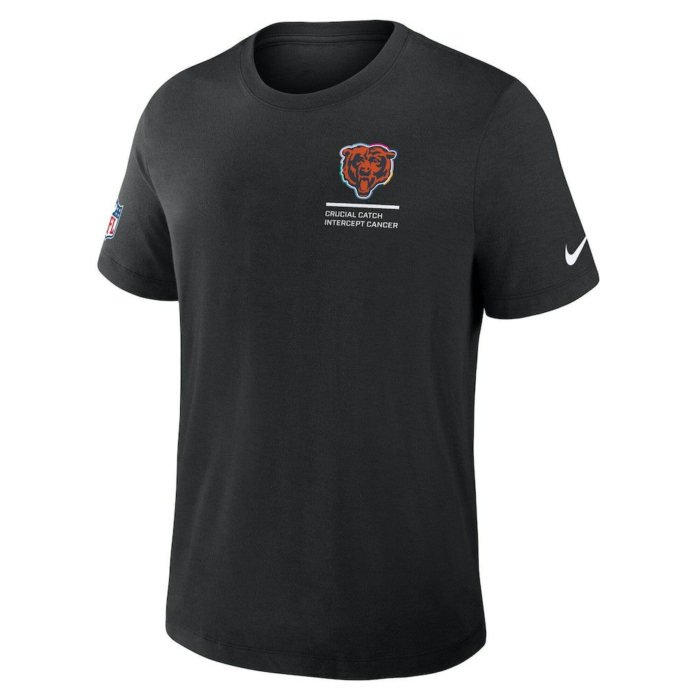 Chicago Bears Tall 2025 NFL Crucial Catch Tri-Blend Dri-FIT T-Shirt Black | Nike for Sale