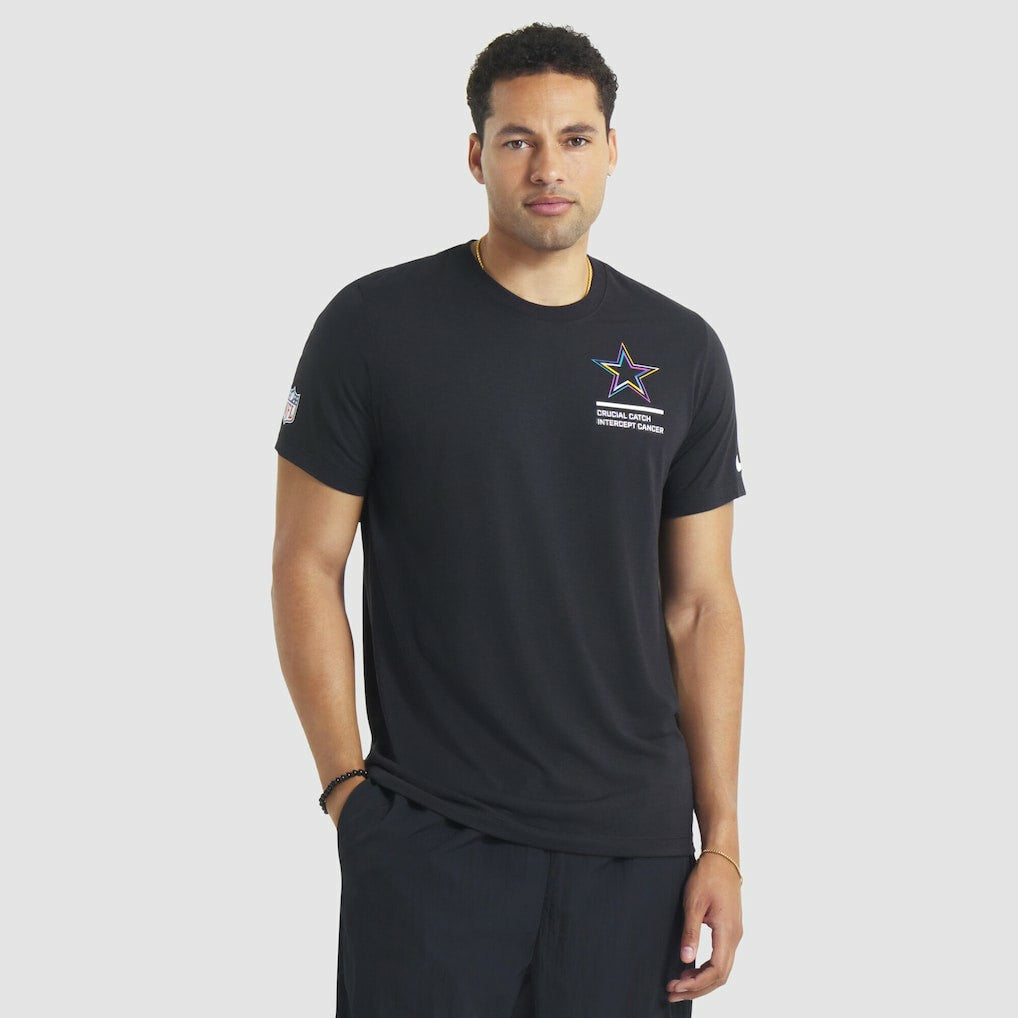 Dallas Cowboys Tall 2025 NFL Crucial Catch Tri-Blend Dri-FIT T-Shirt Black | Nike for Sale