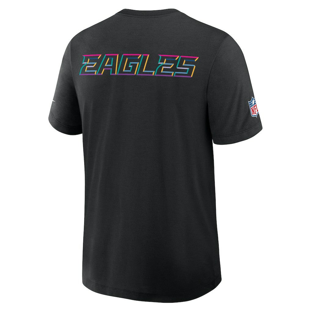 Philadelphia Eagles Tall 2025 NFL Crucial Catch Tri-Blend Dri-FIT T-Shirt Black | Nike for Sale