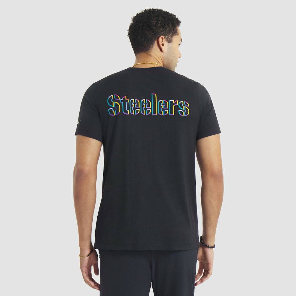 Pittsburgh Steelers Tall 2025 NFL Crucial Catch Tri-Blend Dri-FIT T-Shirt Black | Nike for Sale
