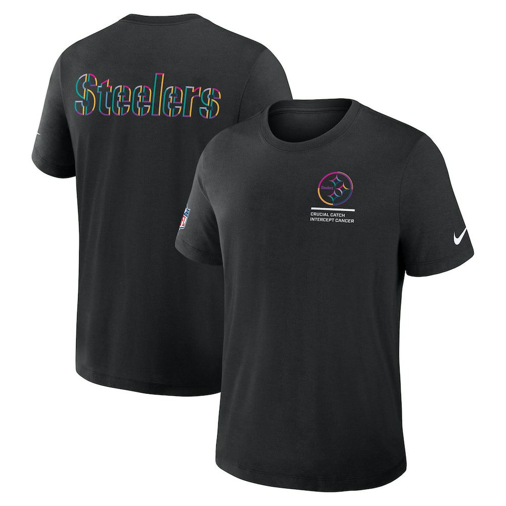 Pittsburgh Steelers Tall 2025 NFL Crucial Catch Tri-Blend Dri-FIT T-Shirt Black | Nike for Sale