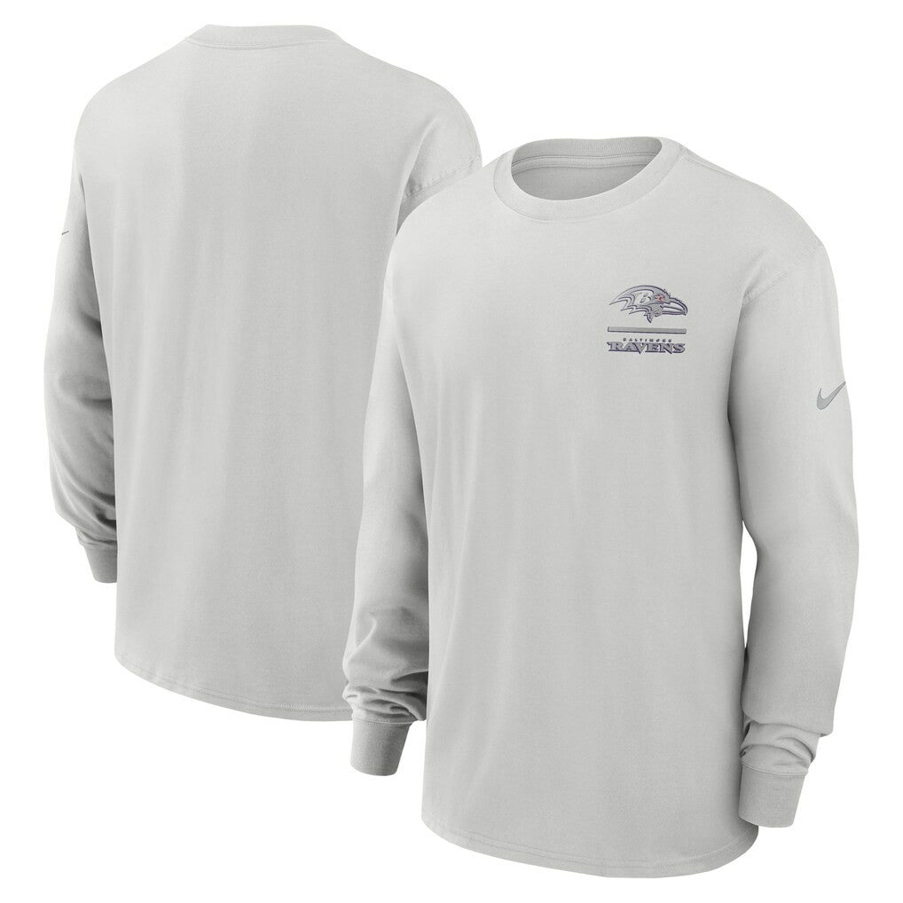 Baltimore Ravens Essential Heavy Max90 Long Sleeve T-Shirt Gray | Nike for Sale