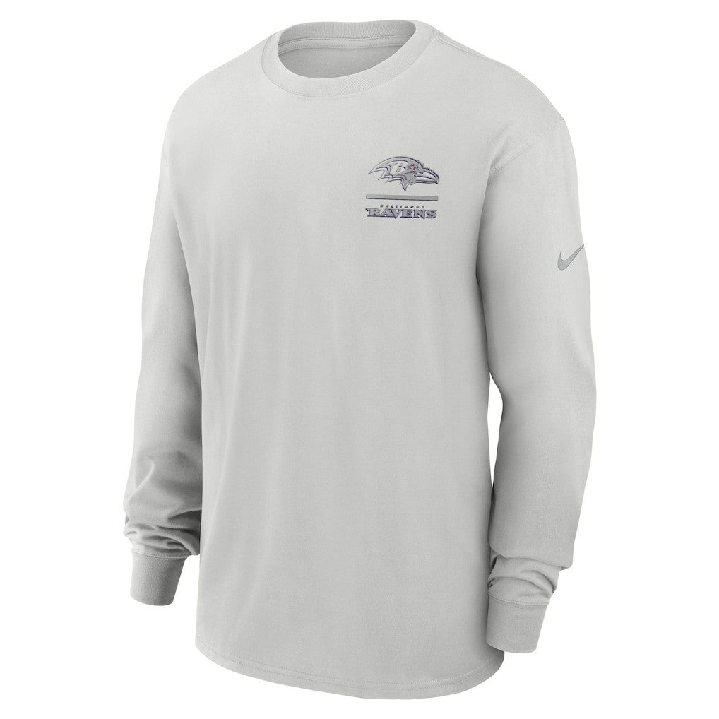 Baltimore Ravens Essential Heavy Max90 Long Sleeve T-Shirt Gray | Nike for Sale
