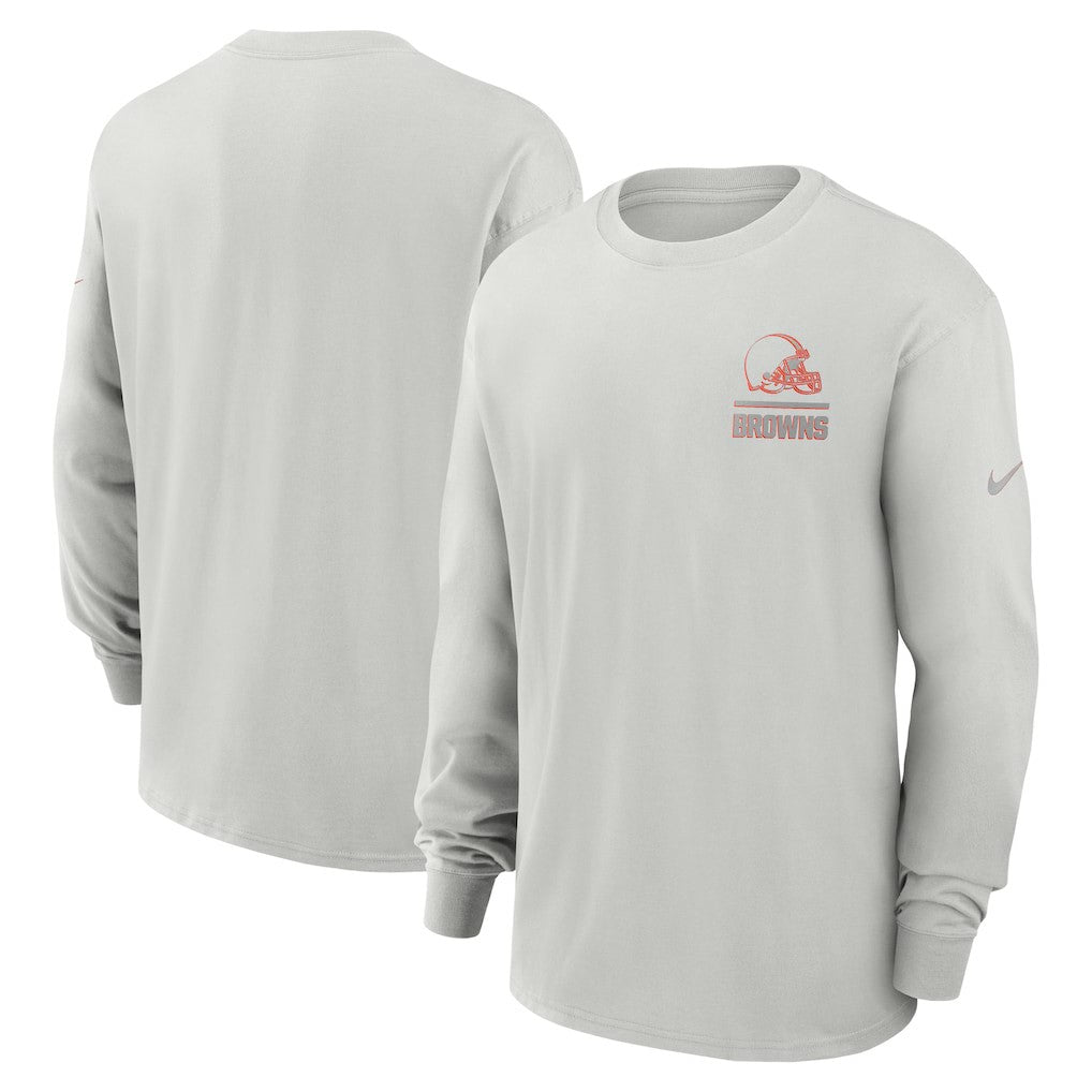 Cleveland Browns Essential Heavy Max90 Long Sleeve T-Shirt Gray | Nike for Sale