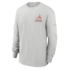 Cleveland Browns Essential Heavy Max90 Long Sleeve T-Shirt Gray | Nike for Sale