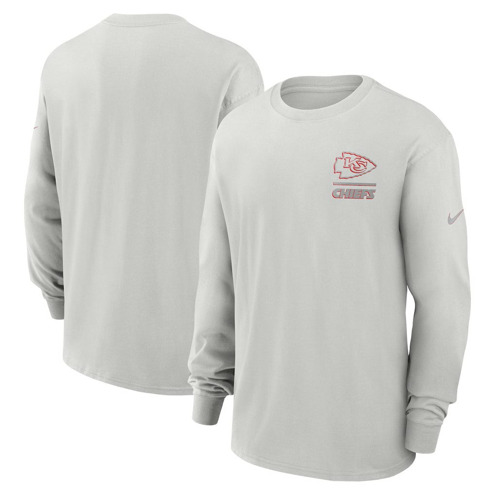 Kansas City Chiefs Essential Heavy Max90 Long Sleeve T-Shirt Gray | Nike for Sale